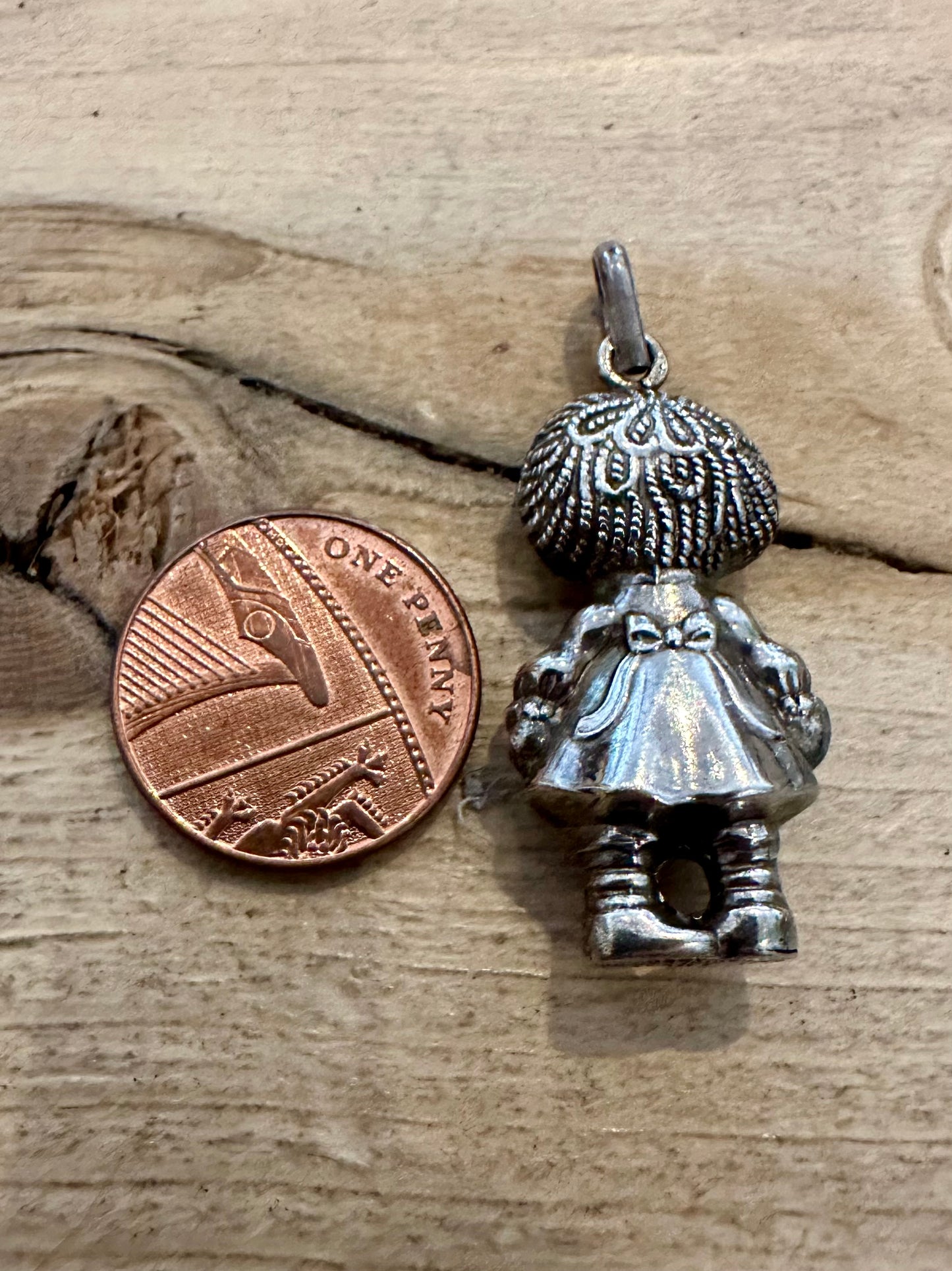 Rare Vintage 1980 Raggedy Ann MacMillan Topazio 925 Silver Pendant