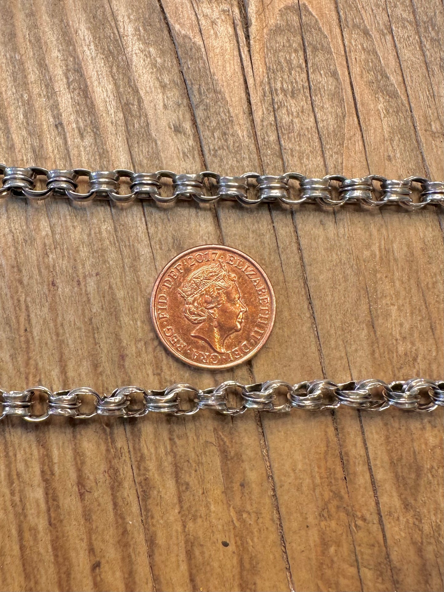 Double Link Rolo 925 Sterling Silver 22 inch Necklace