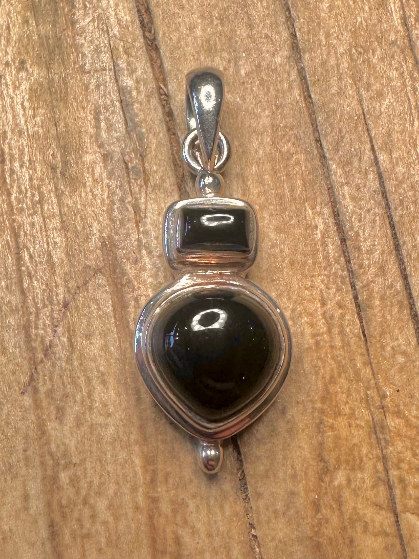 Vintage Onyx 925 Sterling Silver Pendant