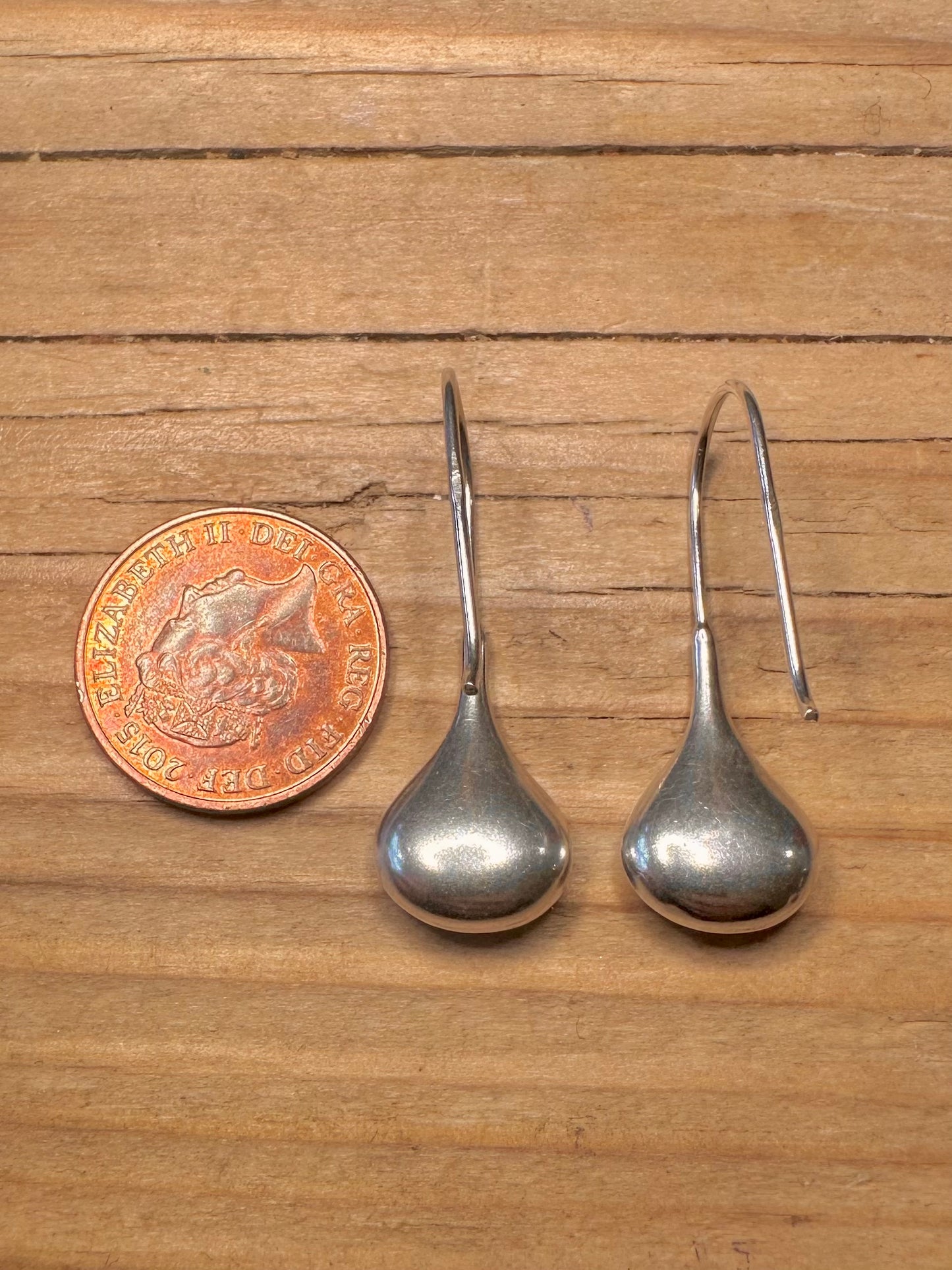 Vintage Tear Drop 925 Sterling Silver Earrings