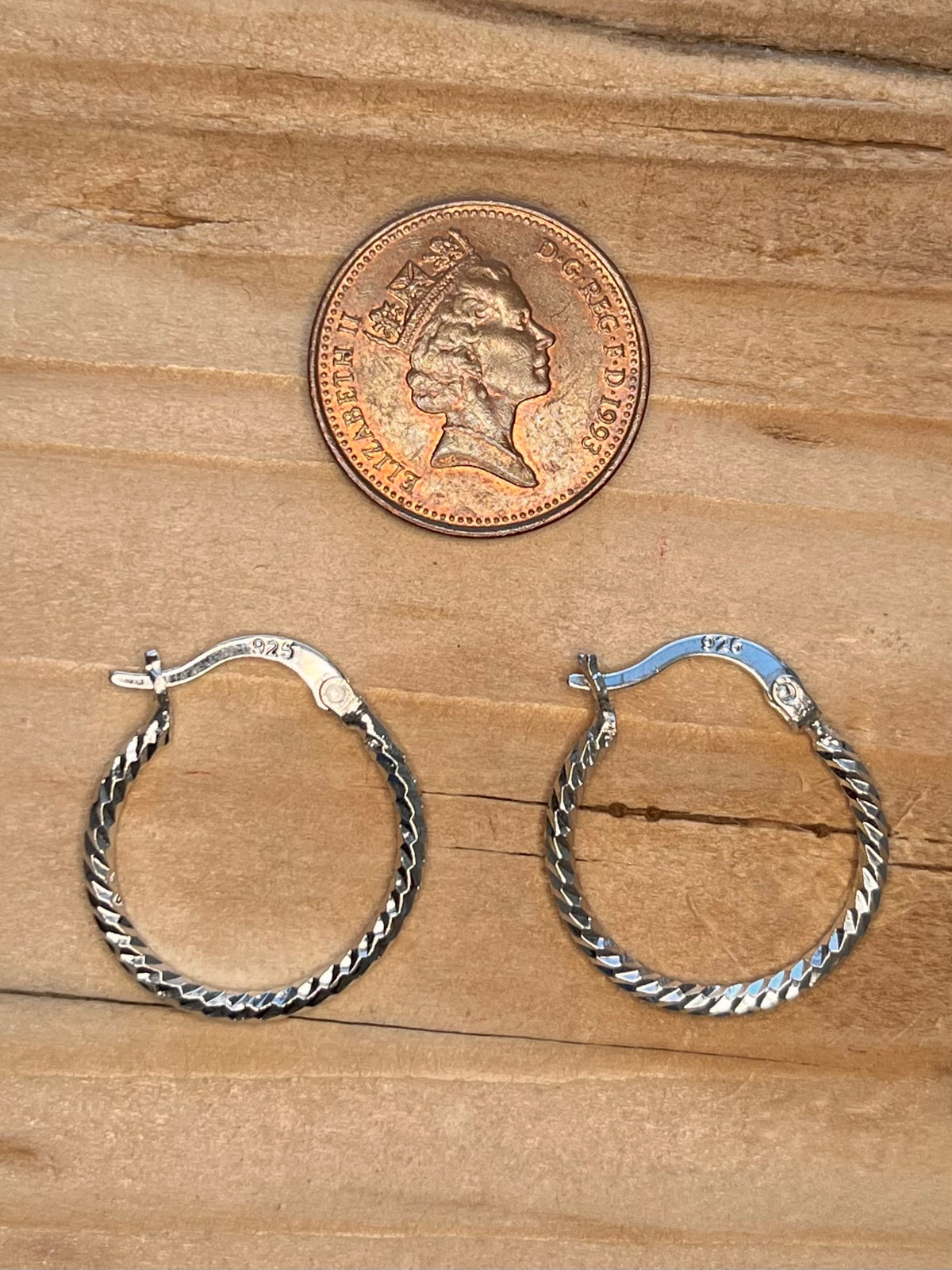Twisted Rope 925 Sterling Silver Hoop Earrings