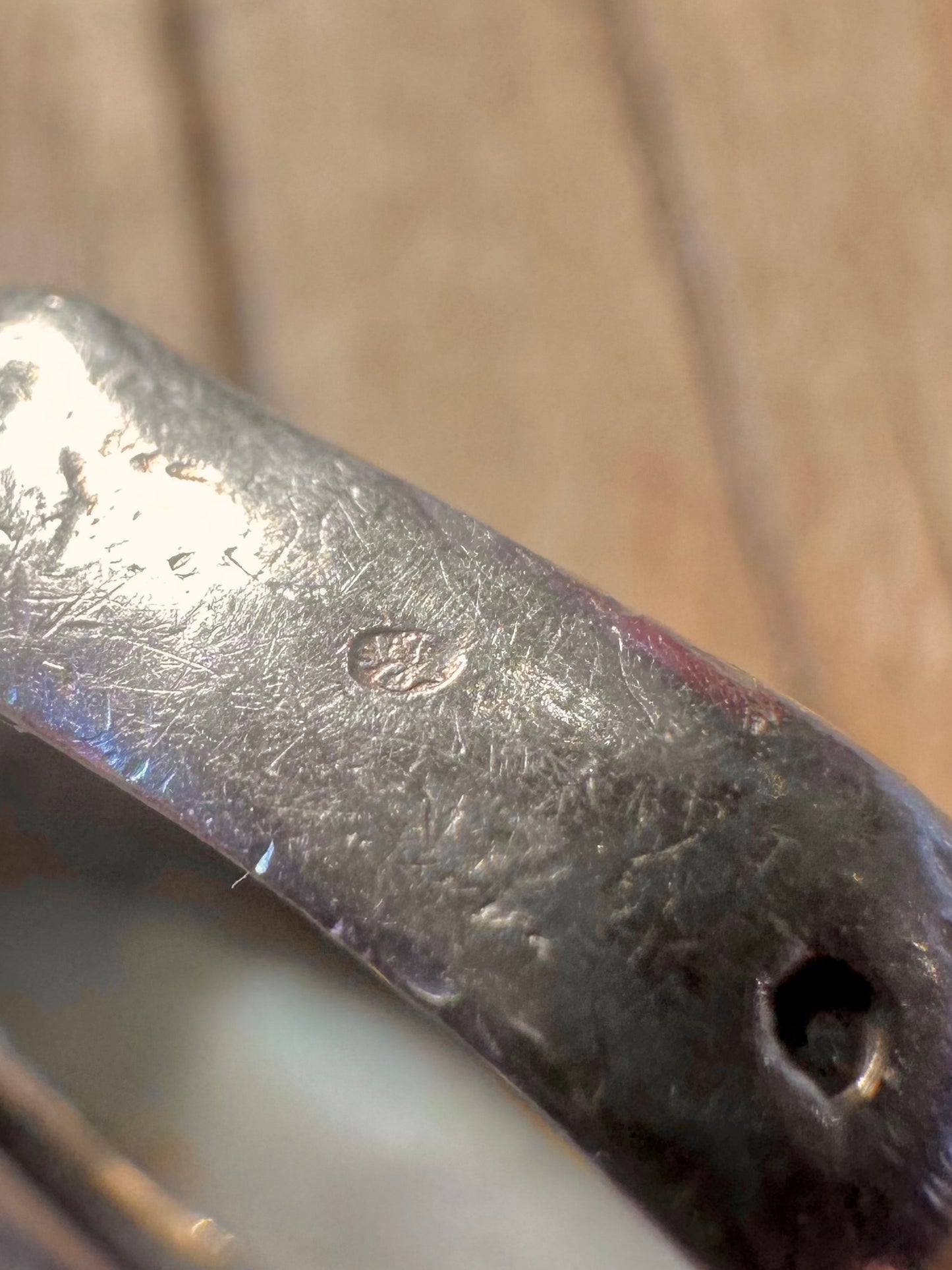 Abstract Mother of Pearl Bar 925 Sterling Silver Size O Ring