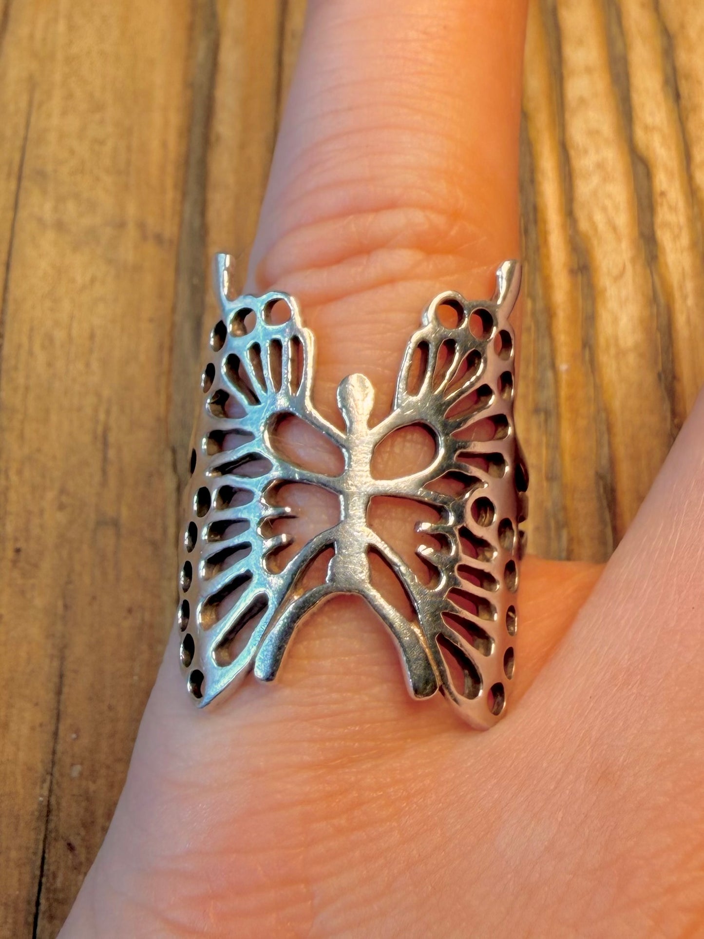 Openwork Butterfly 925 Sterling Silver O Ring