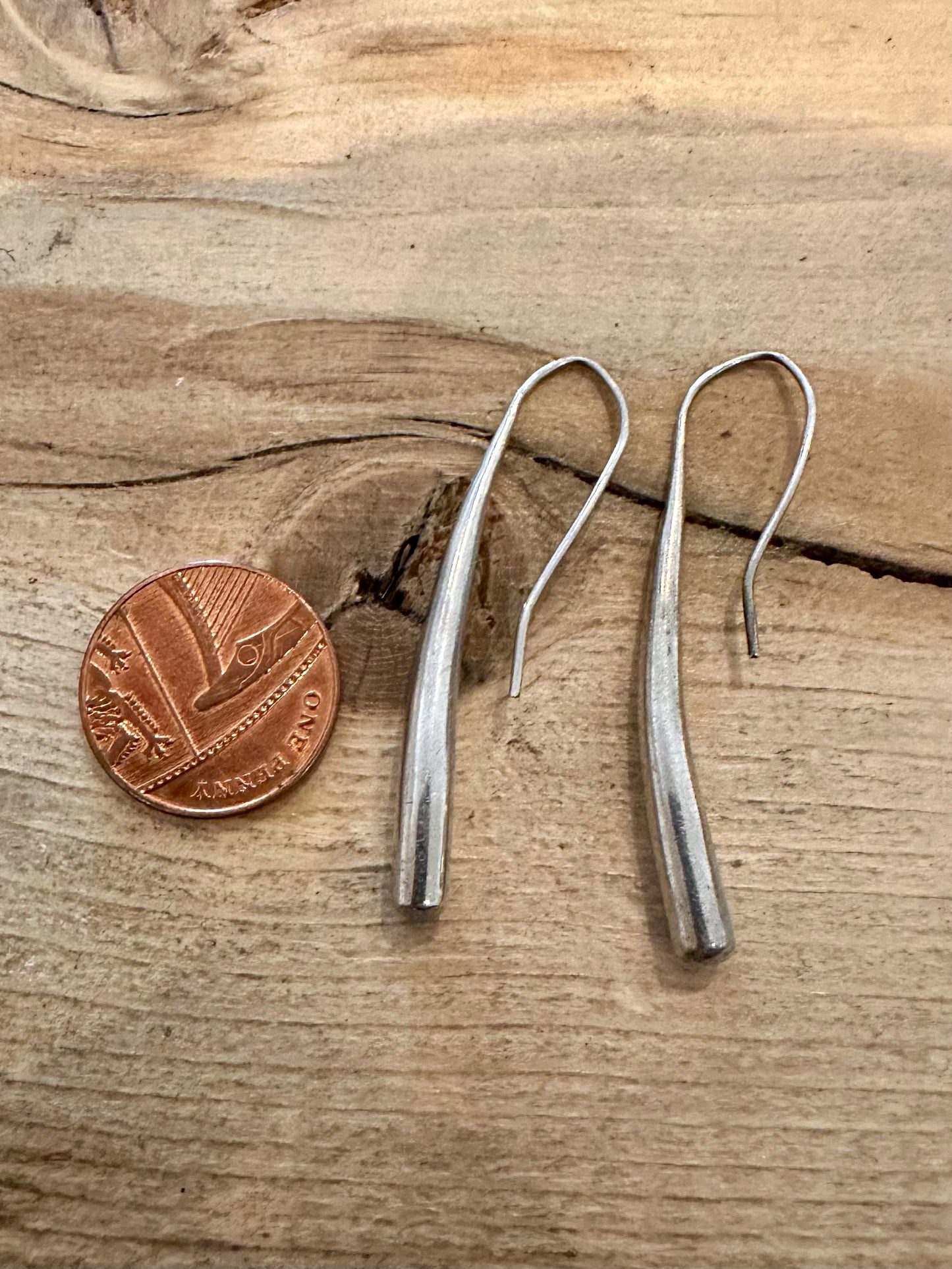 Modernist Long Bar 925 Silver Earrings