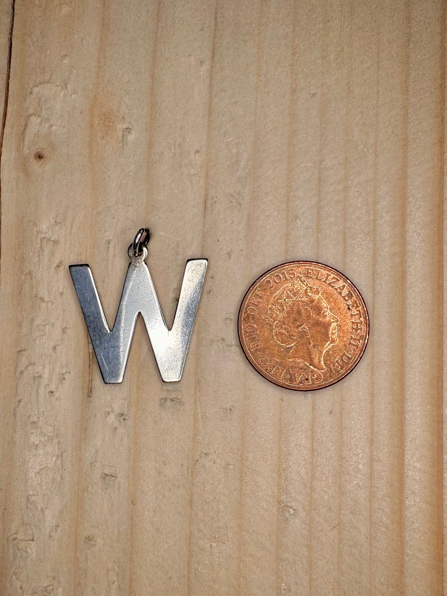 W Letter 925 Sterling Silver Pendant