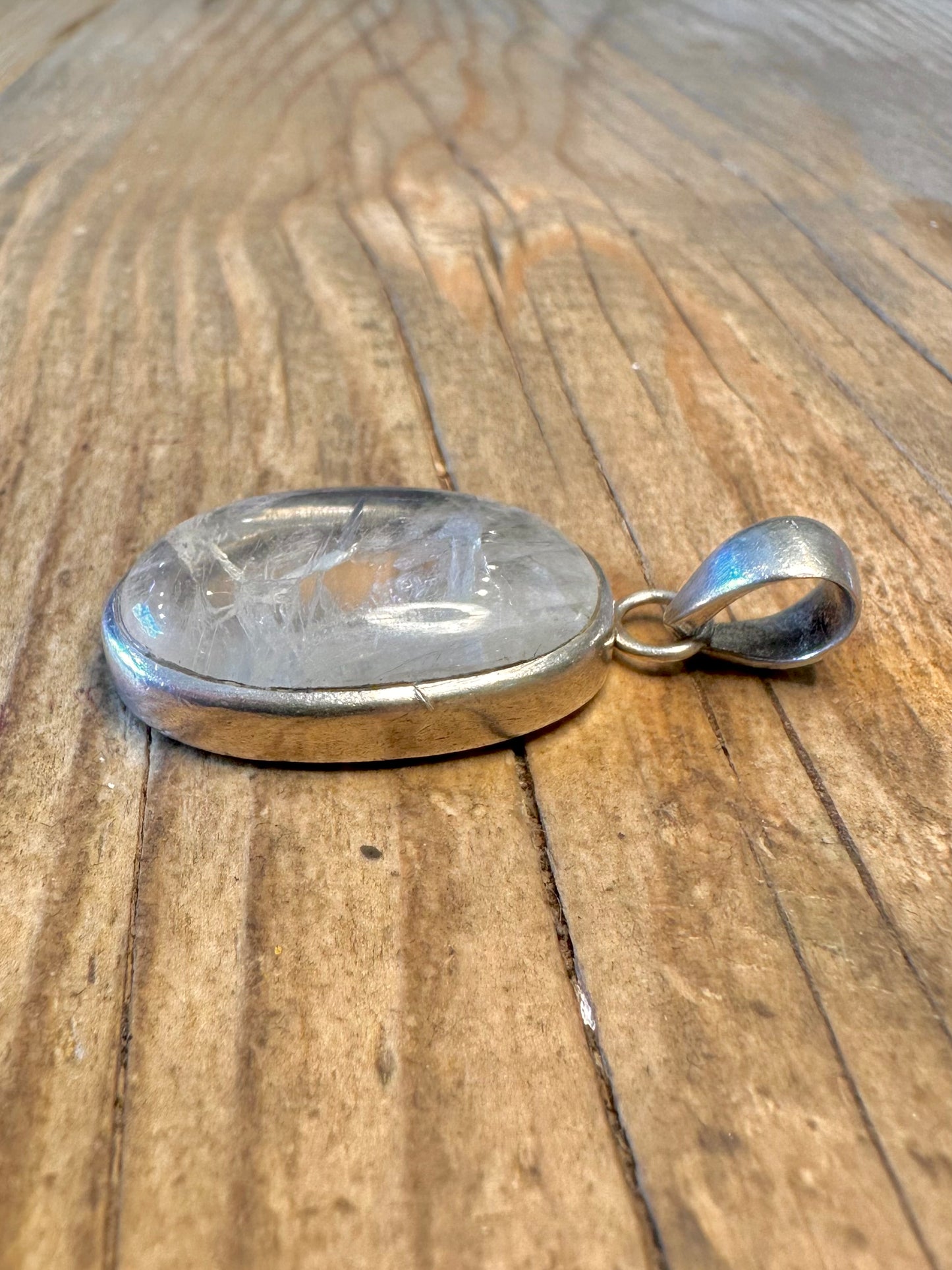 Mondstein Oval 925 Sterling Silber Anhänger