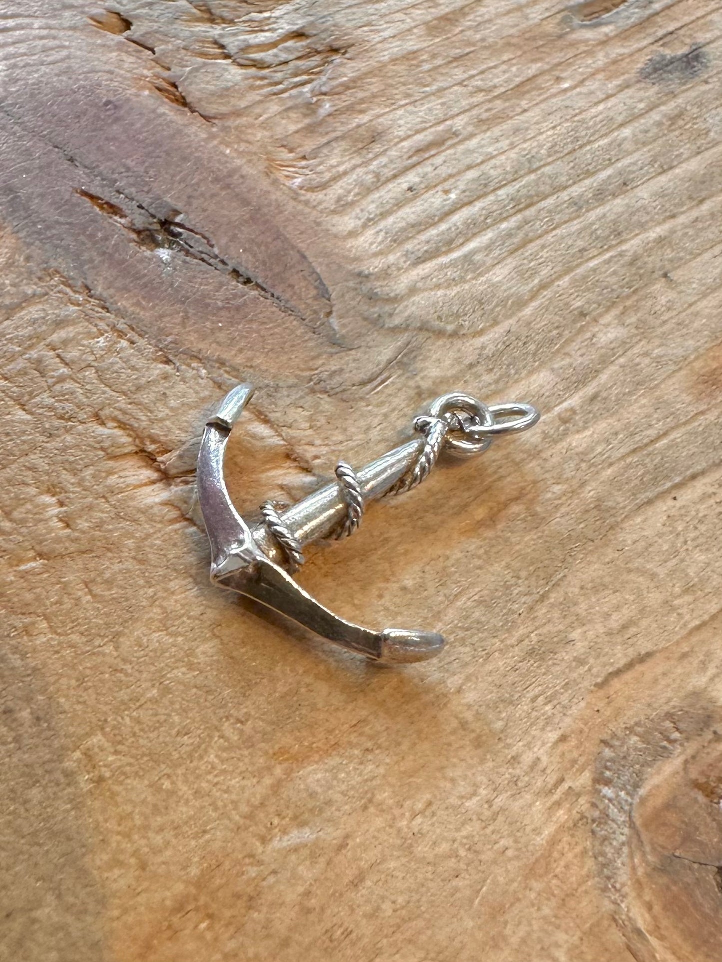 Anchor Rope Wrapped Around 925 Sterling Silver Pendant