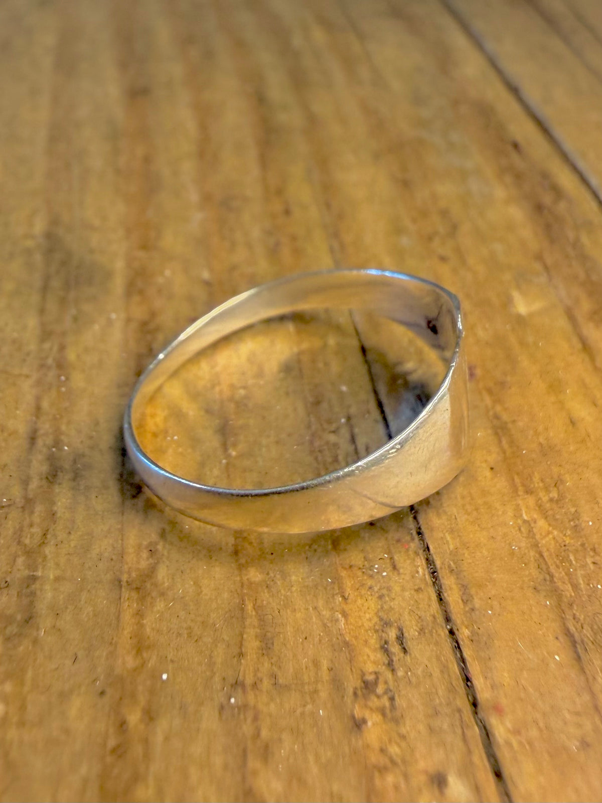 Heart Engraved Signet 925 Sterling Silver Size N Ring