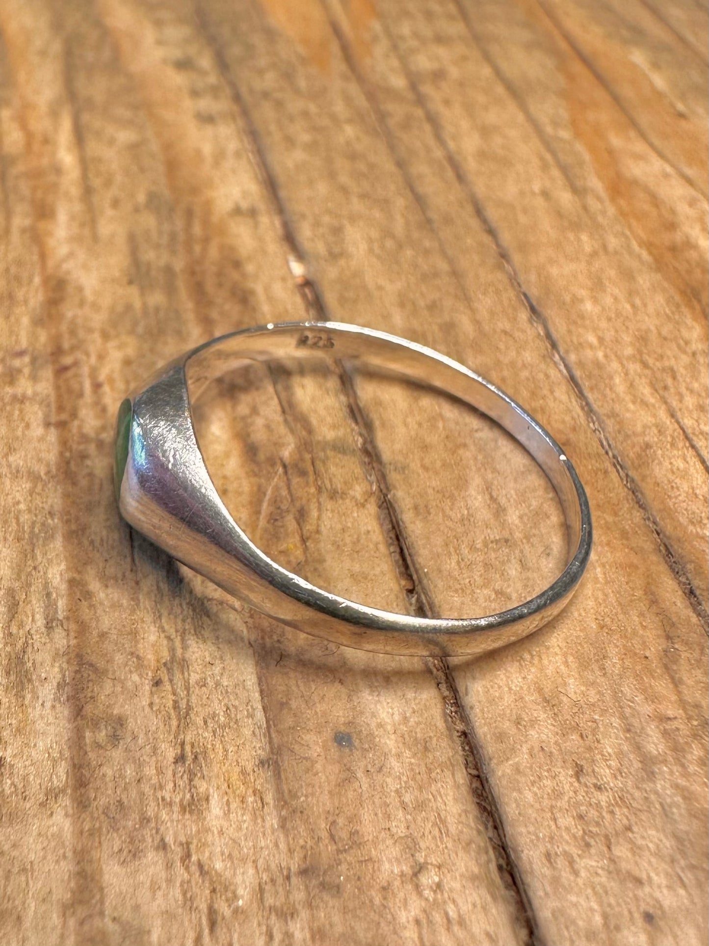 Malachit Siegelring 925 Sterling Silber Größe Q