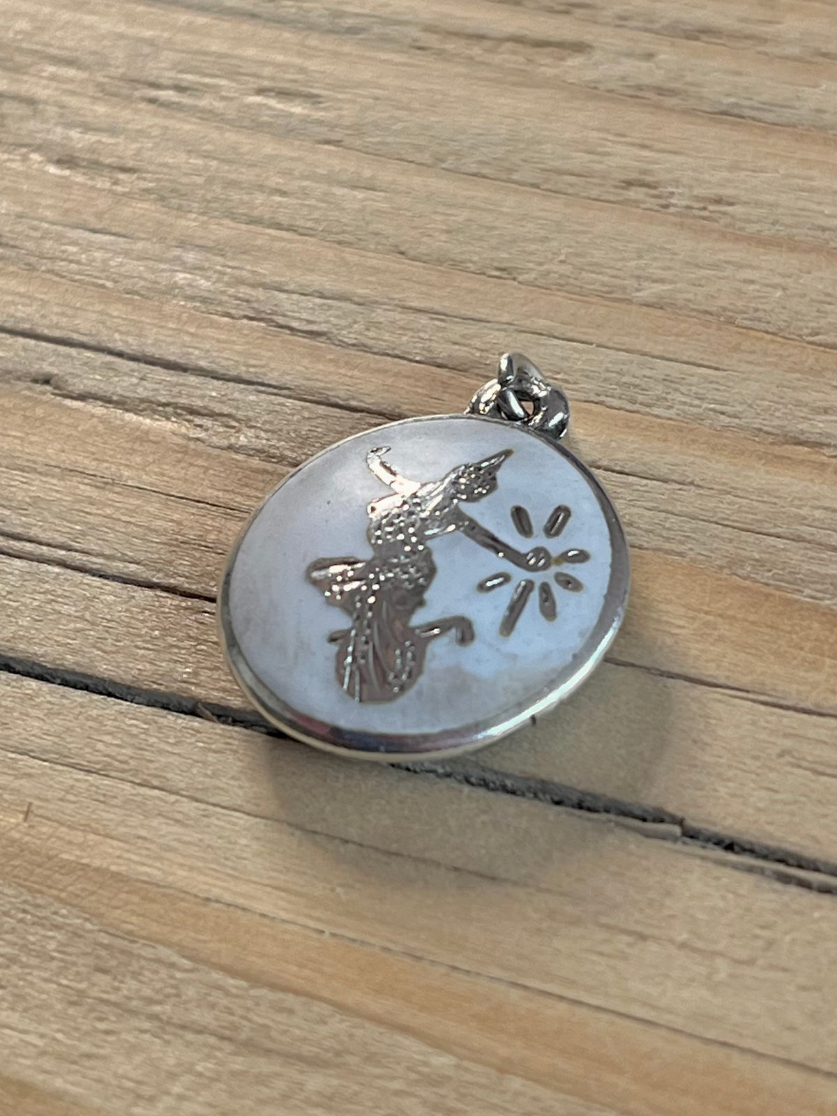 Siam Circle Reversible Black and White 925 Sterling Silver Pendant