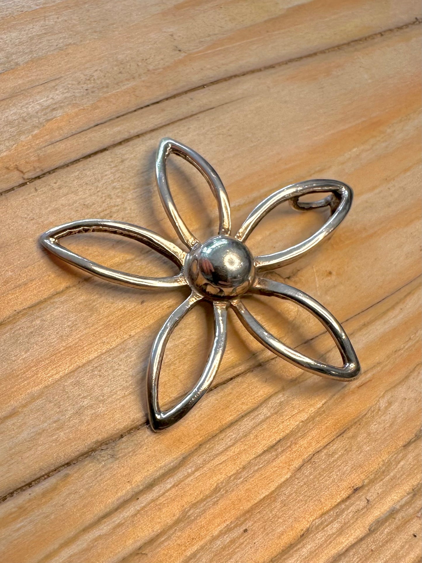 Vintage Abstract Flower 925 Silver Pendant