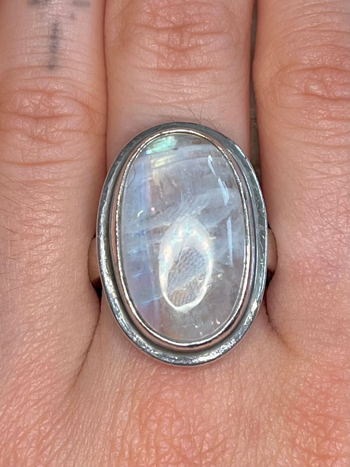 Oval Moonstone 925 Sterling Silver Size R Ring