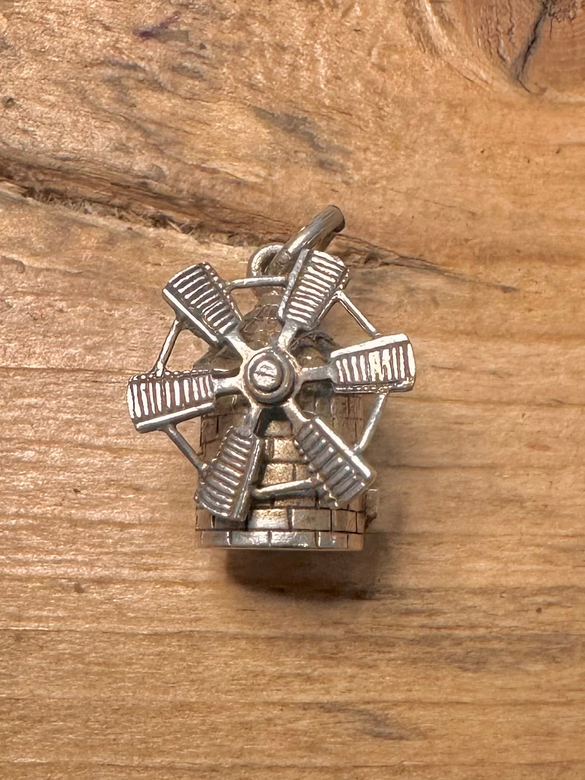 Vintage Windmill 925 Silver Charm Pendant