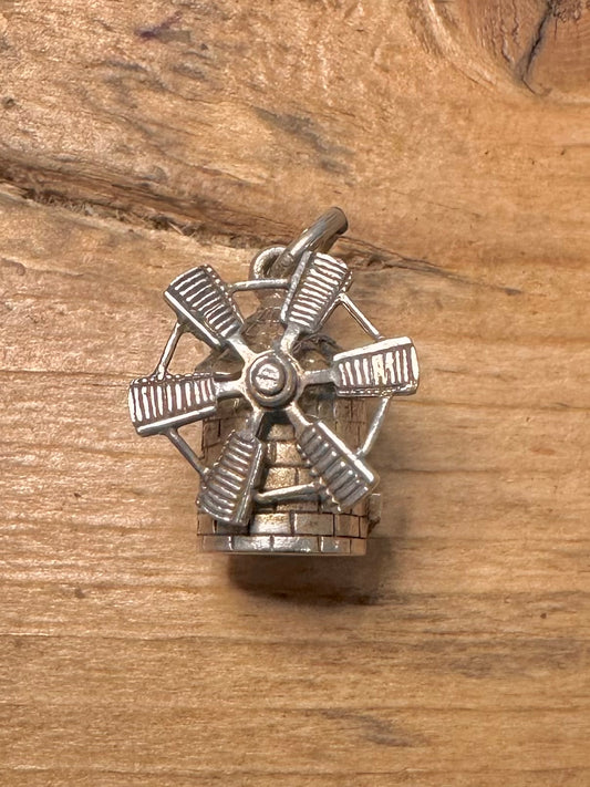Vintage Windmill 925 Silver Charm Pendant