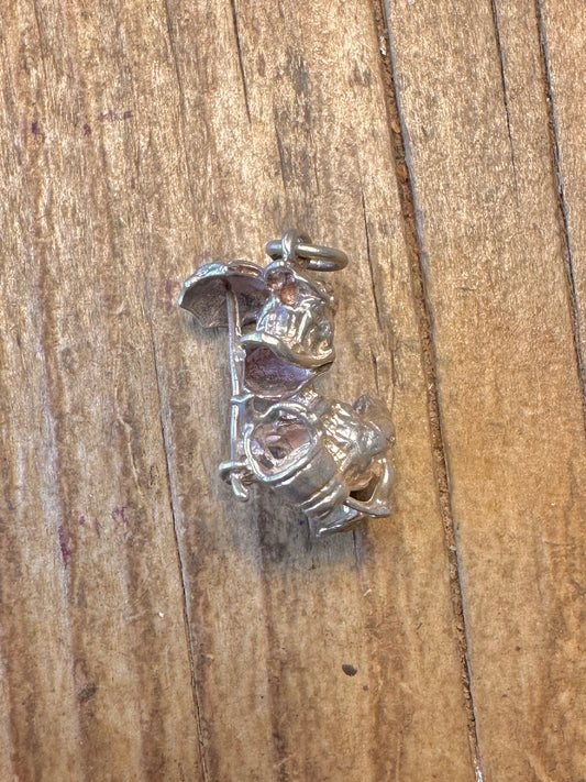 Donald Duck Bucket and Umbrella 925 Sterling Silver Charm Pendant