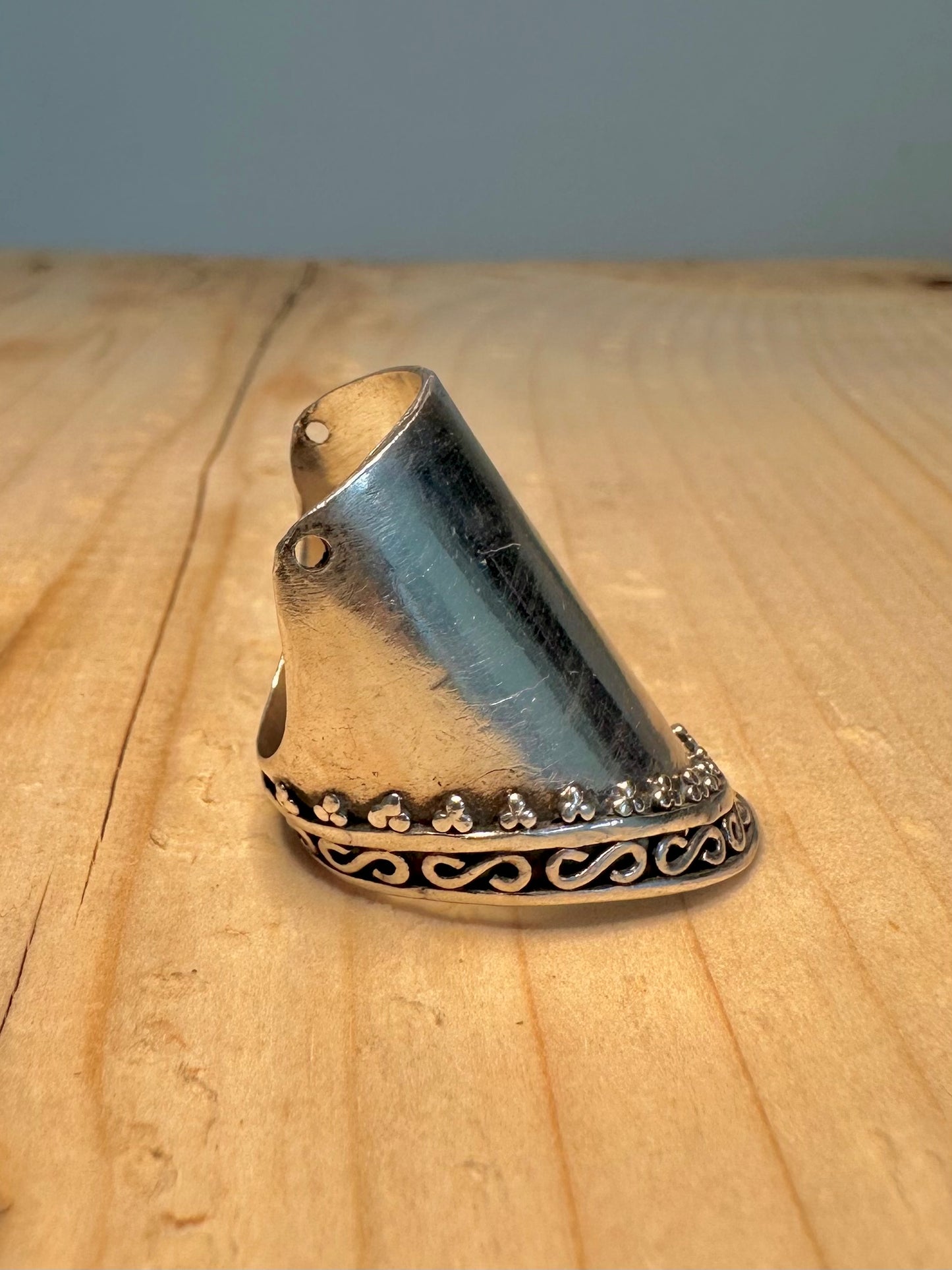 Vintage Wide Statement 925 Sterling Silver Size O Ring