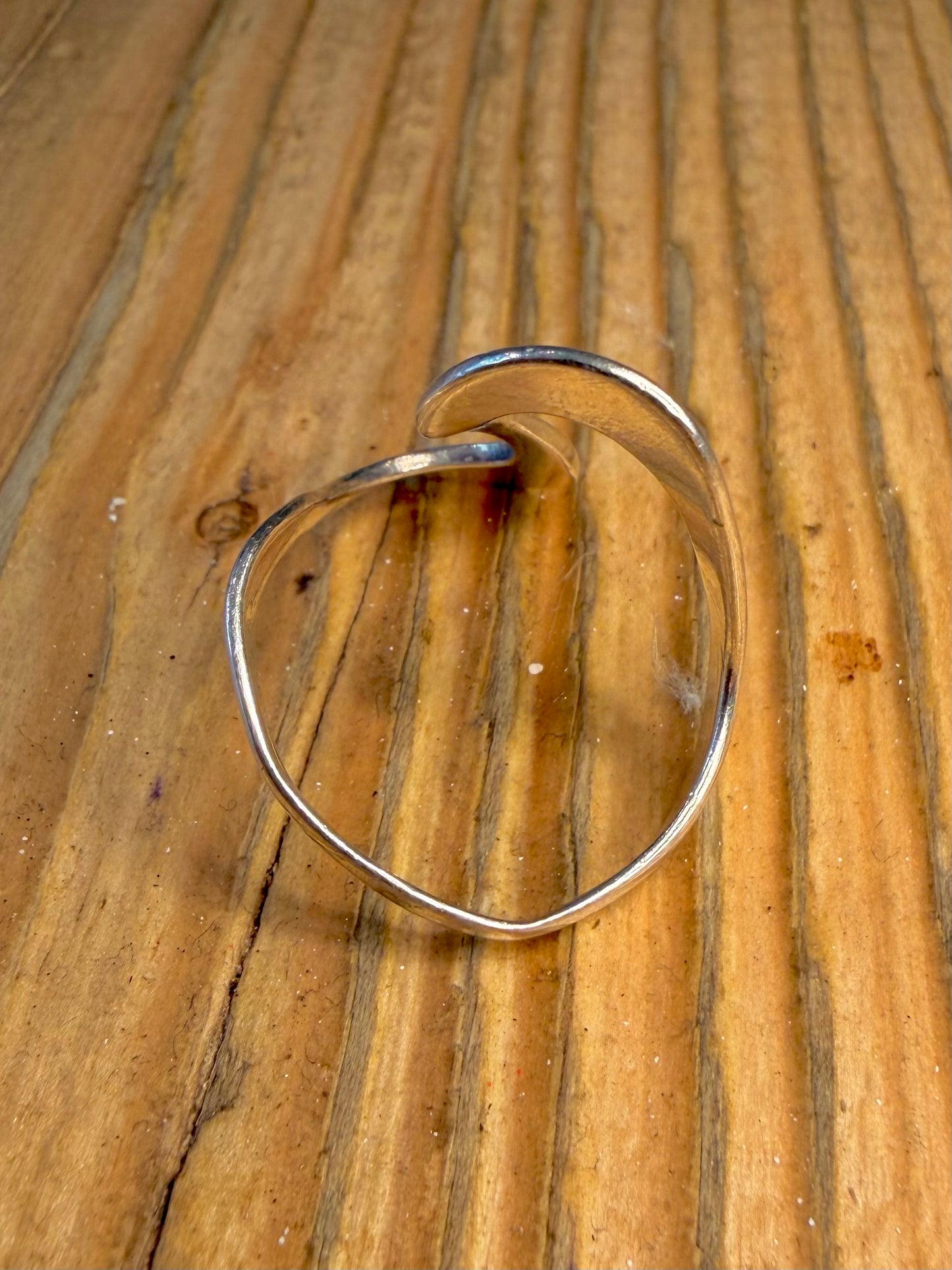 Abstract Wave 925 Sterling Silver Size T Ring