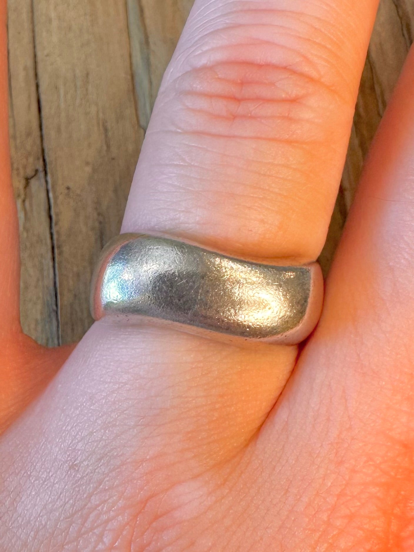 Abstract Wavy Rectangle 925 Sterling Silver Size R1/2 Ring