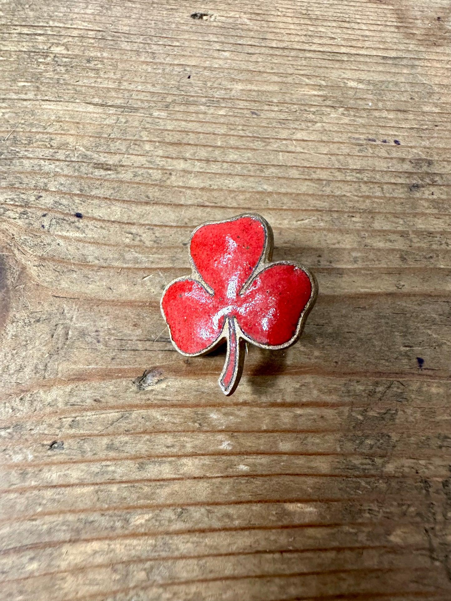 Vintage Girl Scouts Red Enamel Costume Brooch