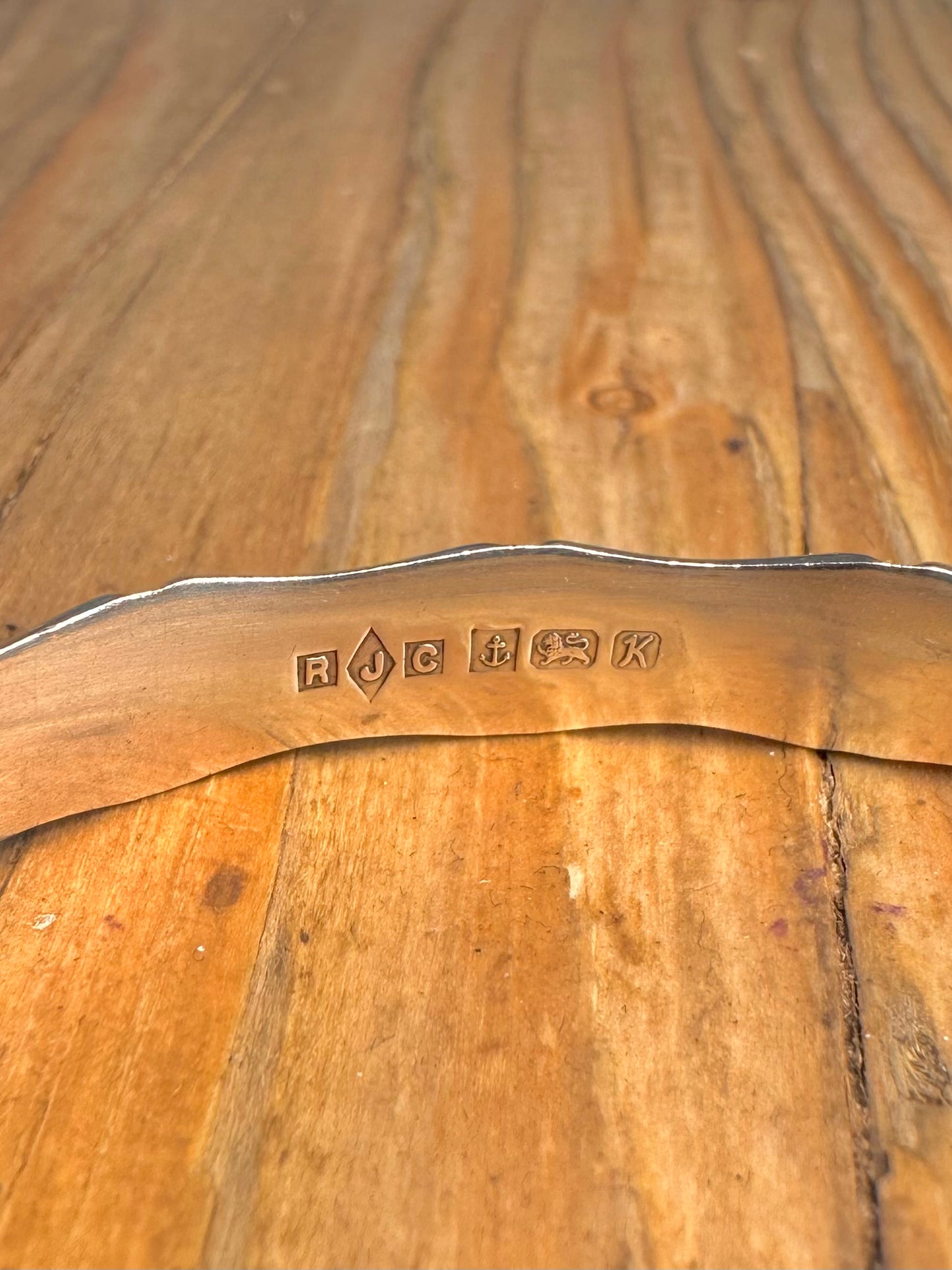 Bamboo Style 1984 with Safety Chain 925 Sterling Silver Bangle