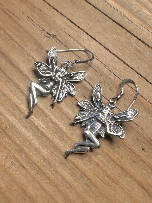 Vintage Fairy 925 Sterling Silver Earrings