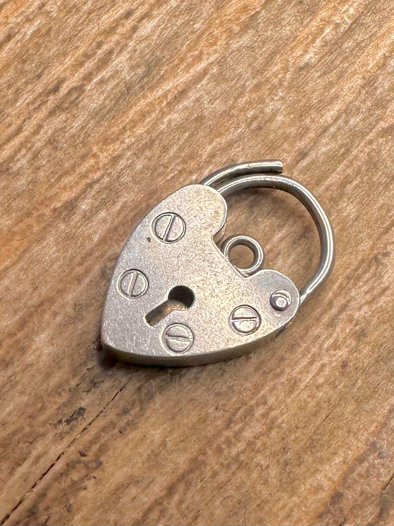 Vintage Heart Padlock 925 Sterling Silver Pendant