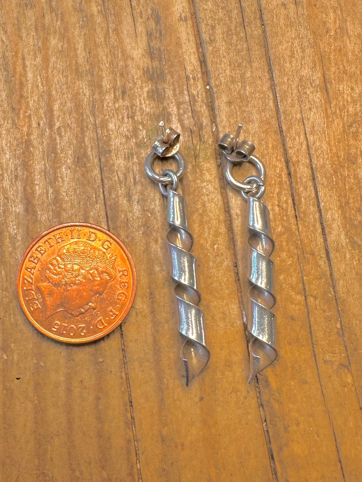 Twisted Dangle 925 Sterling Silver Earrings