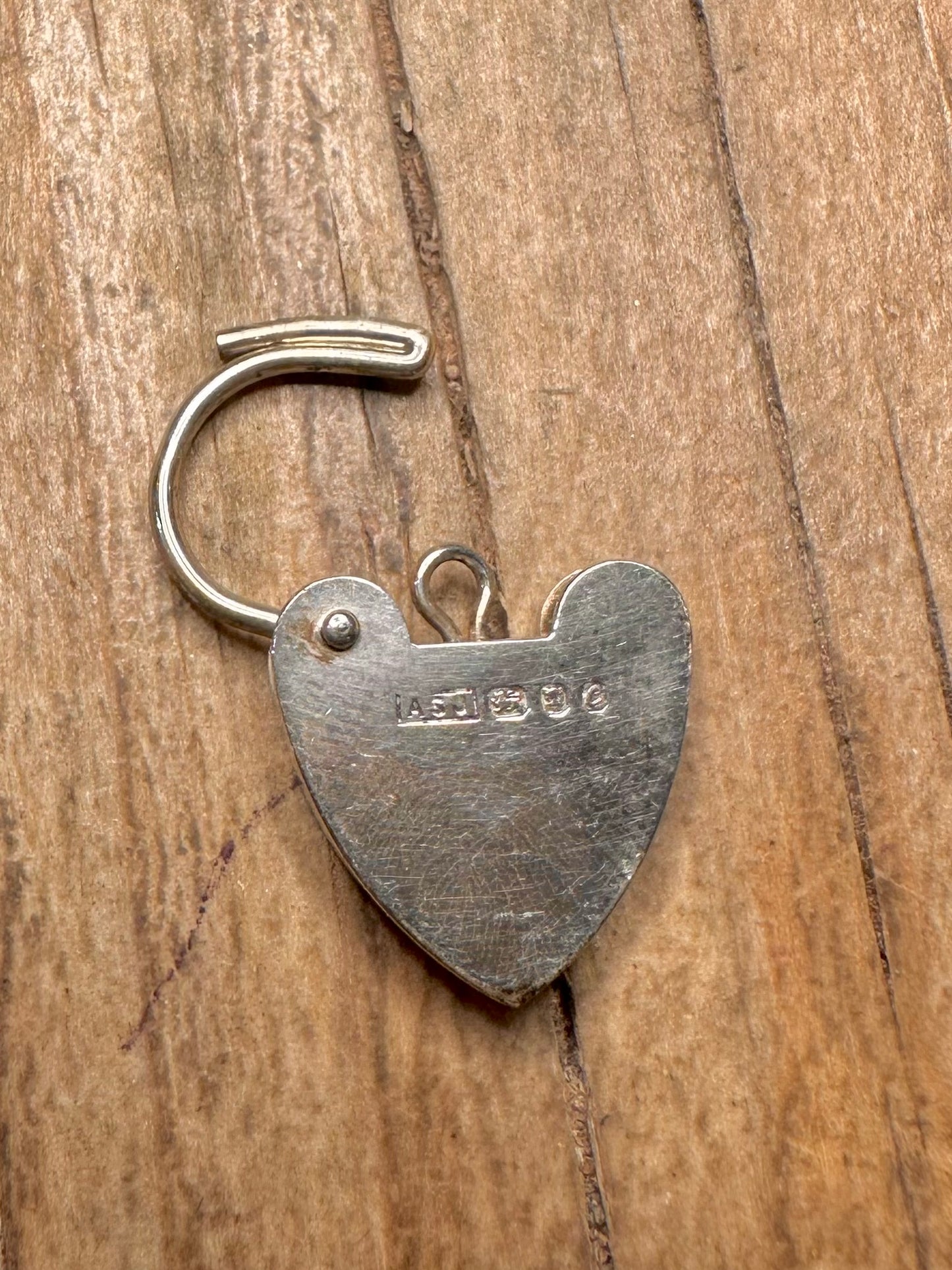 Vintage 1977 Heart Padlock 925 Sterling Silver Pendant