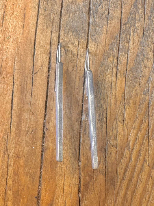 Modernist Bar 925 Sterling Silver Earrings