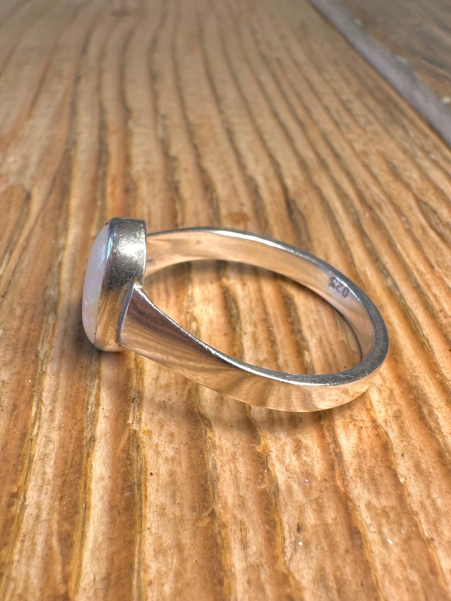 Opal 925 Sterling Silver Size X1/2 Ring