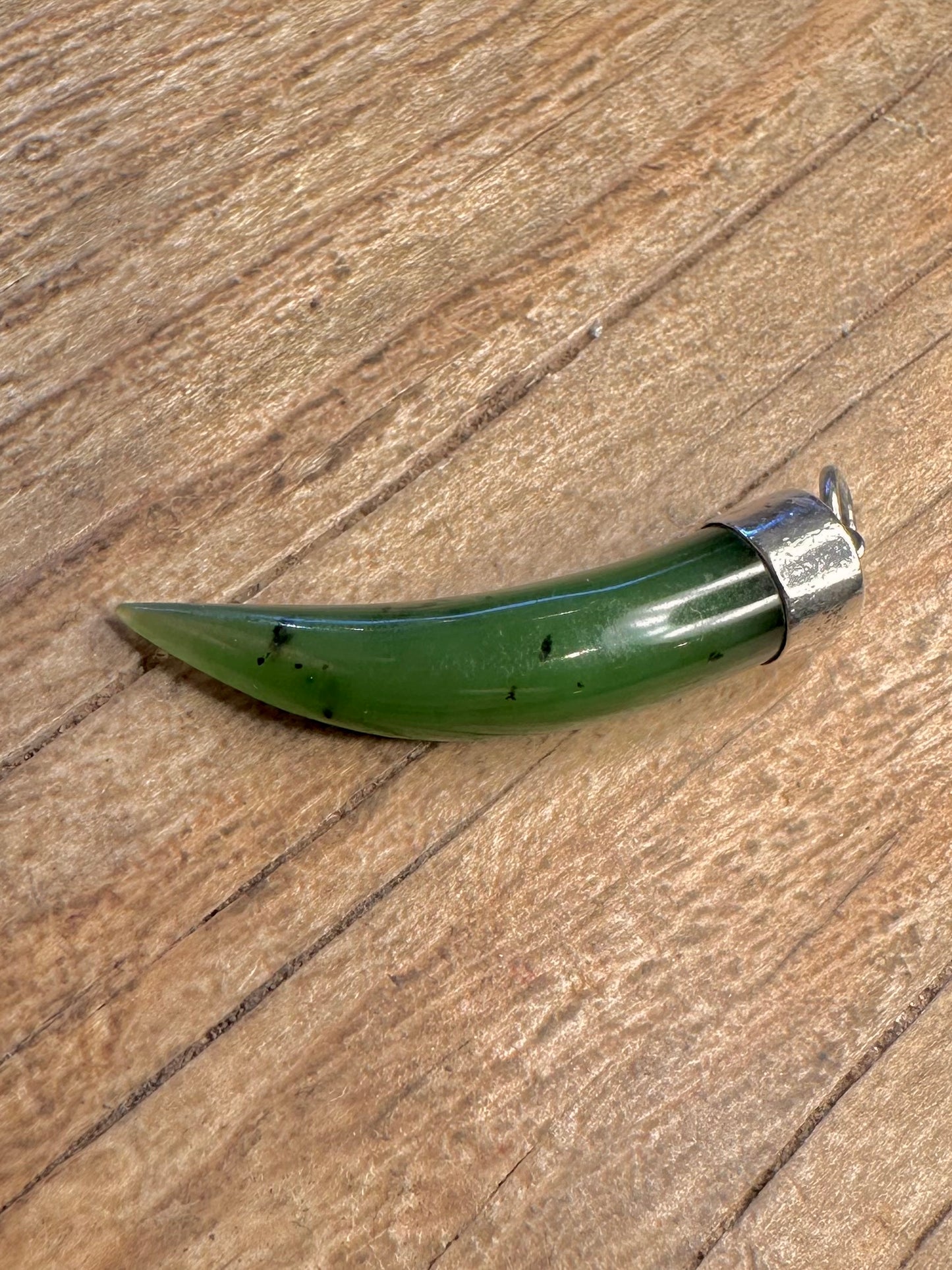 Vintage Jade Claw 925 Sterling Silver Pendant