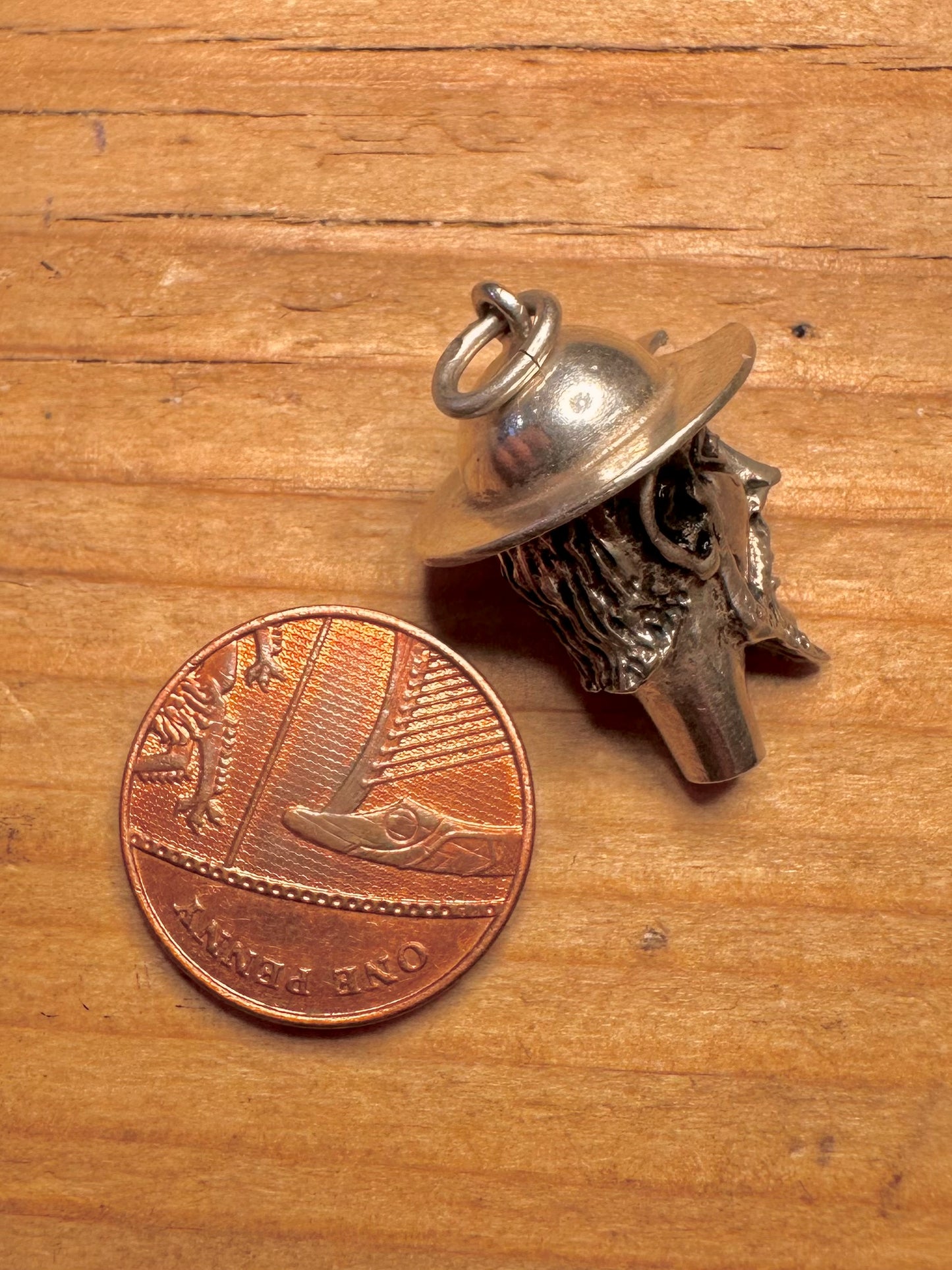 Vintage Don Quijote Kopf 925 Sterling Silber Anhänger