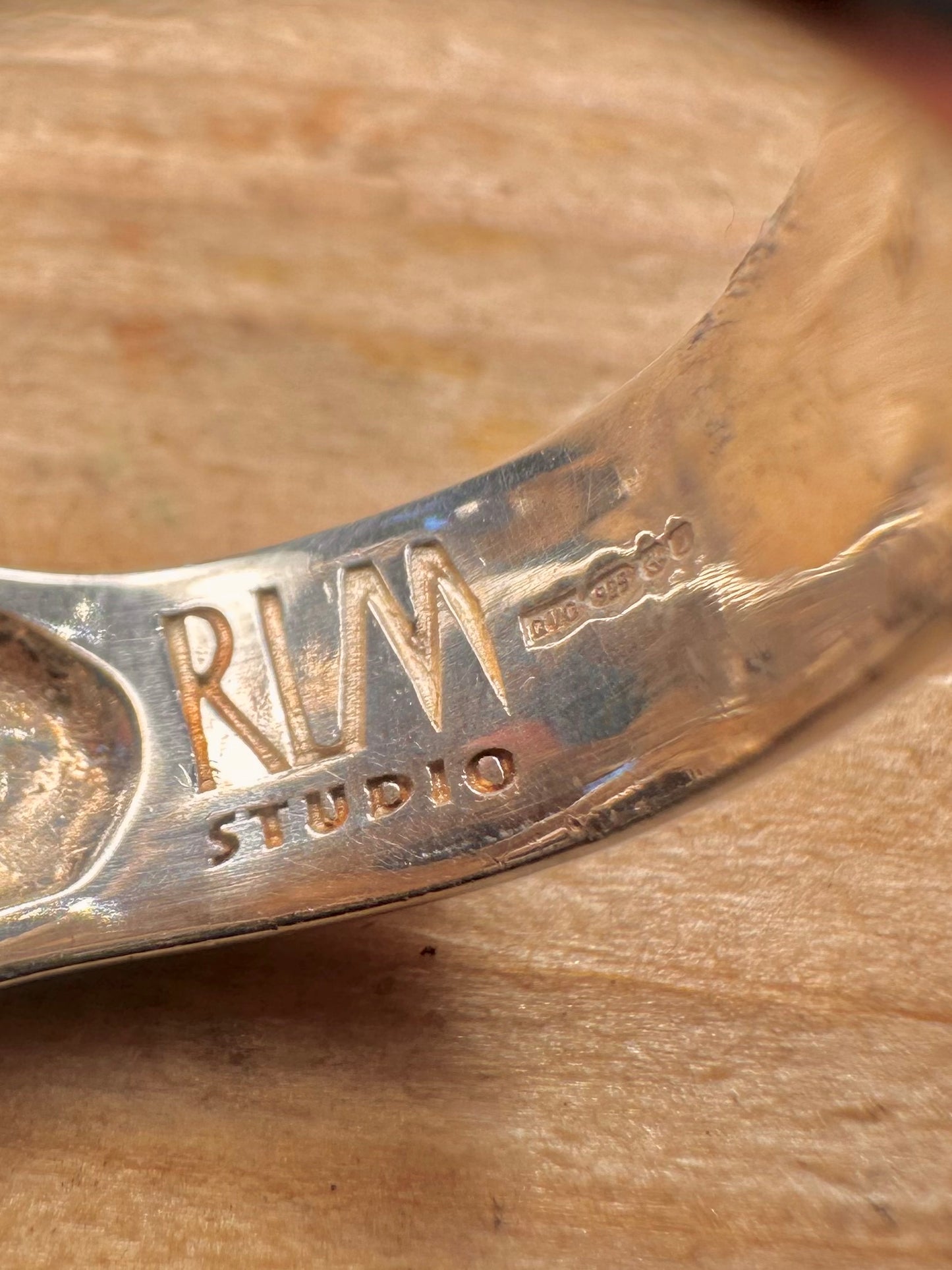 Moderner 2008 RLM Studio S-Kurve Schlange 925 Sterling Silber Ring Größe Q1/2