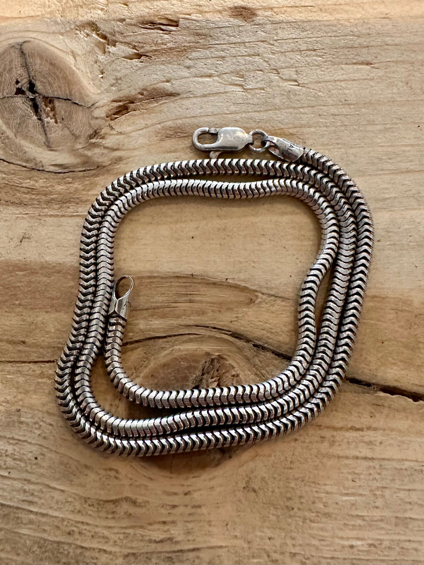 Vintage Thick Snake Chain Italy 925 Silver 18 inch Necklace