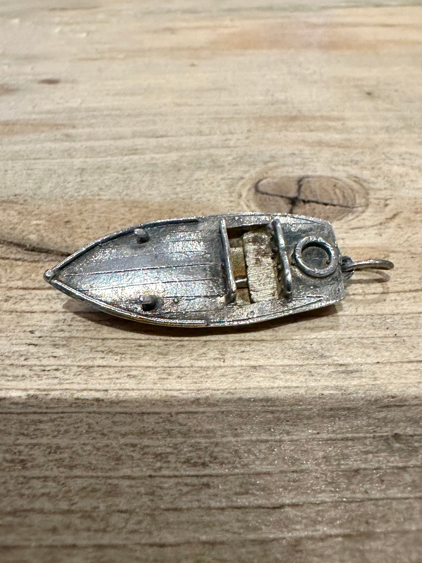 Vintage Speedboat 925 Silver Pendant