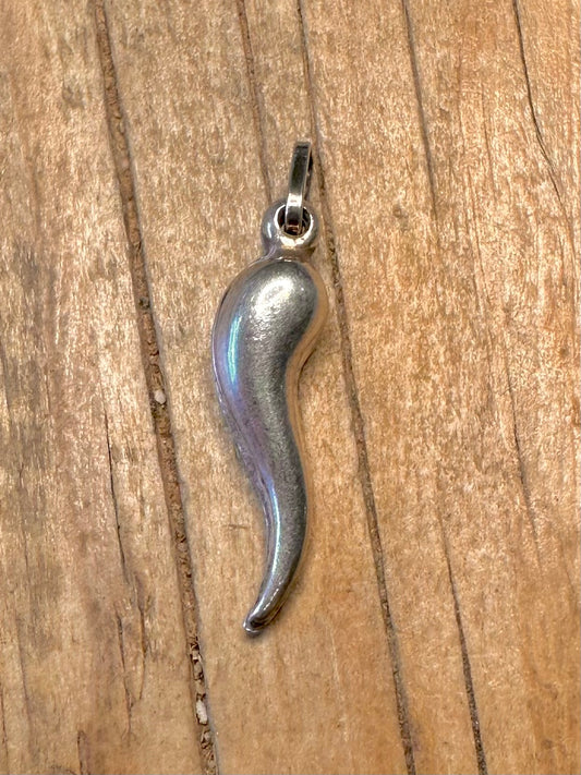 Vintage Horn Cornicello Italien 925 Sterlingsilber Anhänger