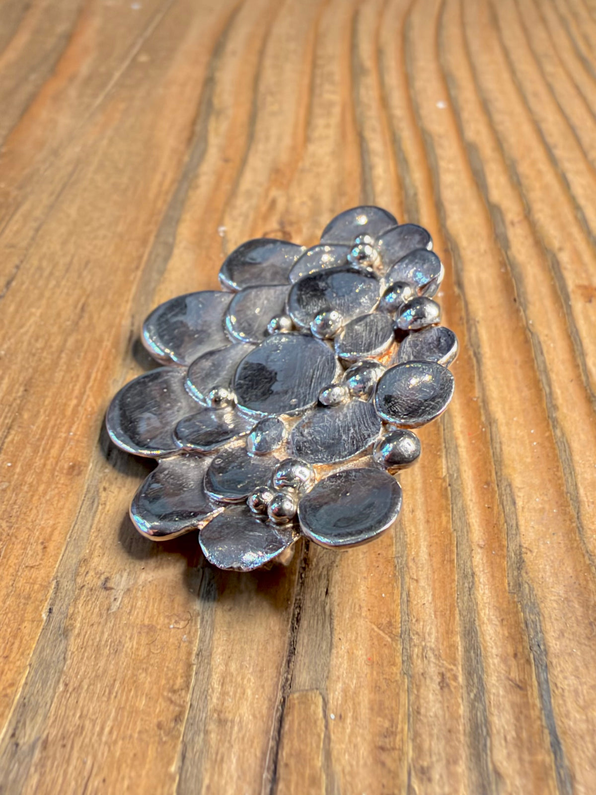 Modernist 1990 Bubble Dots Maker SJH 925 Sterling Silver Brooch