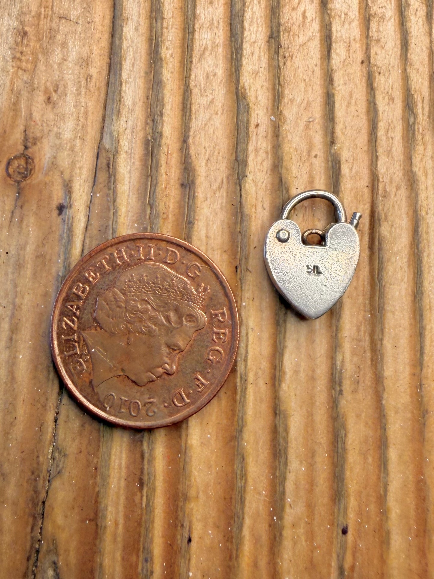 Small Heart Padlock 925 Sterling Silver Pendant