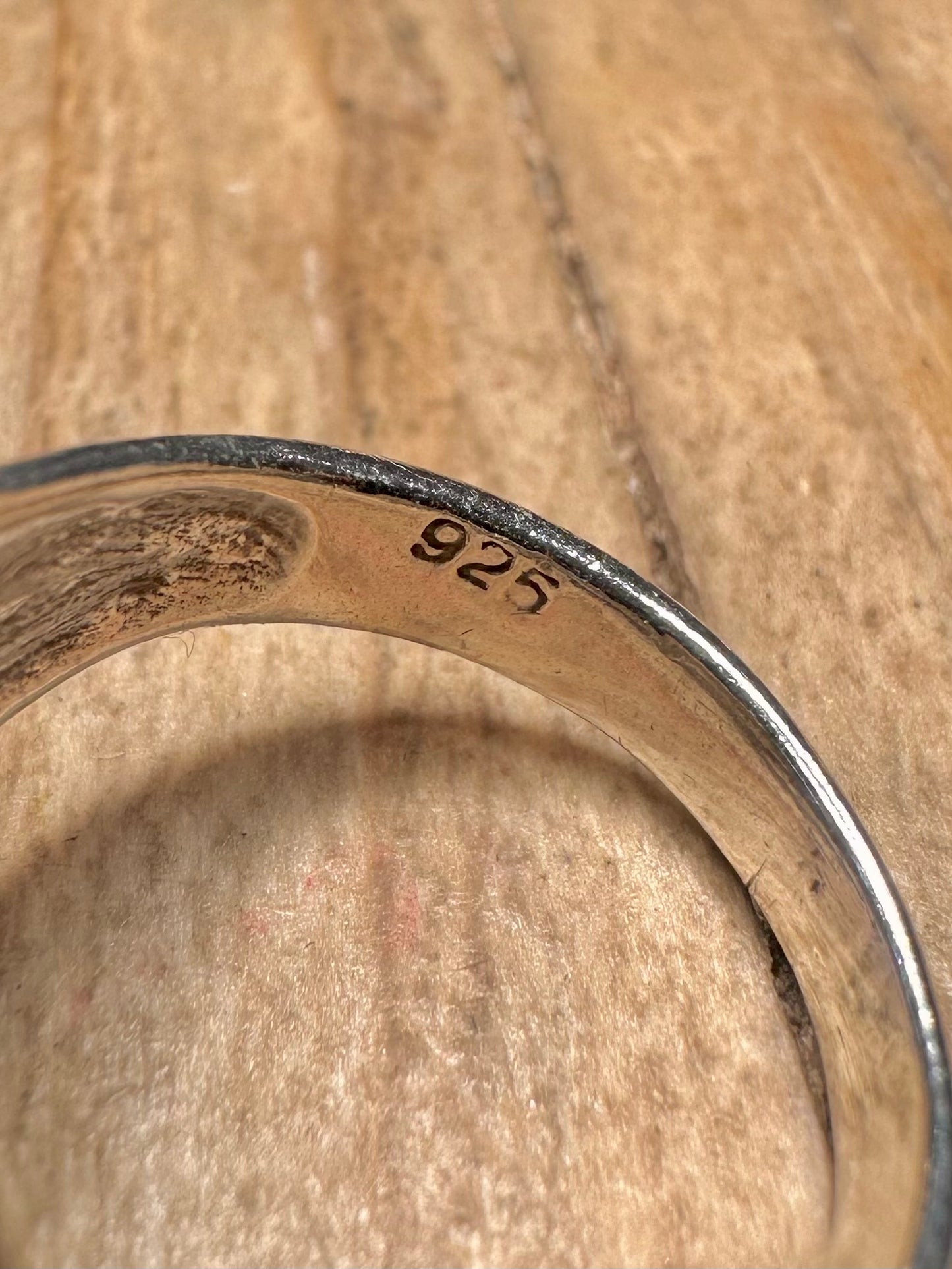 Abstract Shaped 925 Sterling Silver Size M Ring