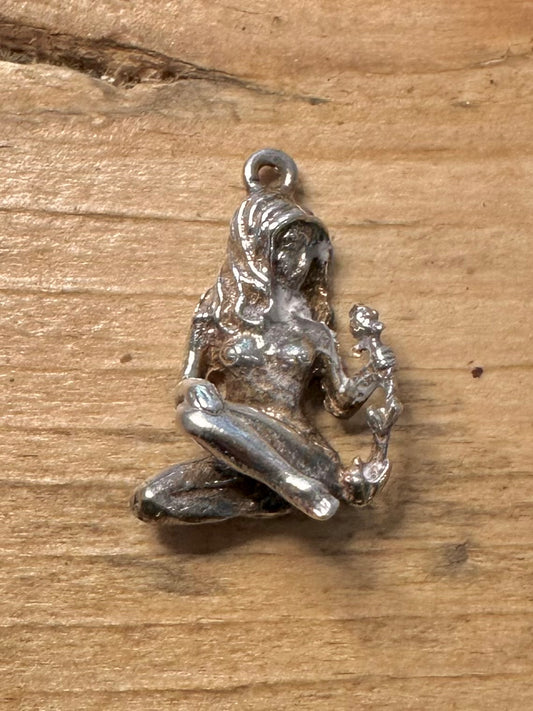 Vintage Women 925 Silver Charm Pendant