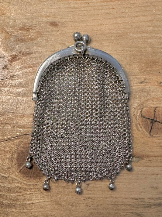 Vintage Swedish Chainmail Purse 830 Silver Pendant Collectable
