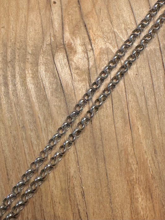Vintage Belcher Chain 925 Sterling Silver 18.5 inch Necklace