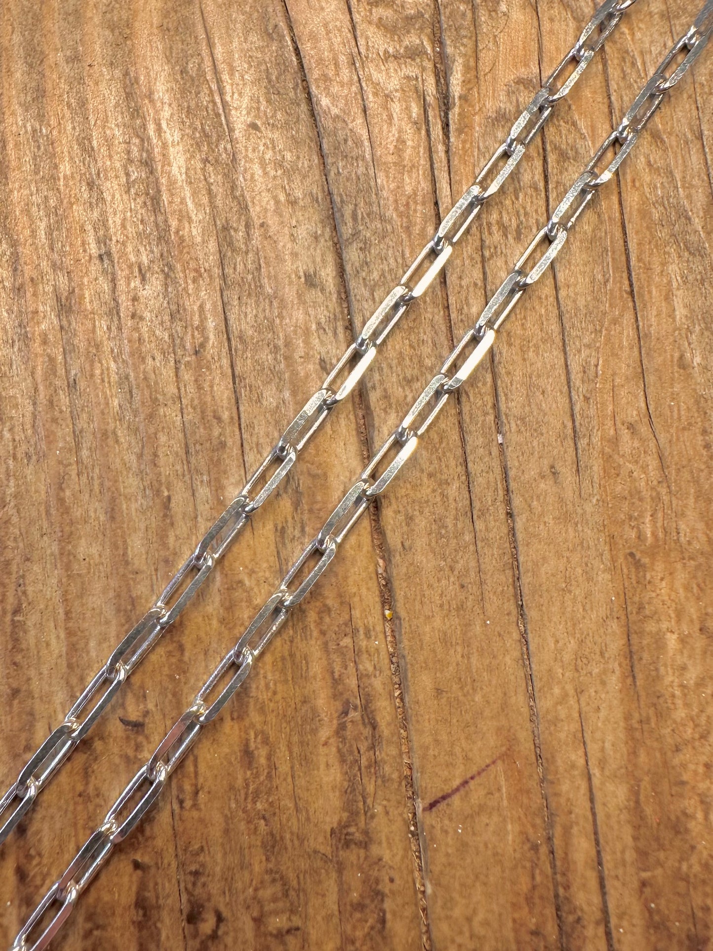 Paper Link Chain 925 Sterling Silver 16 inch Necklace