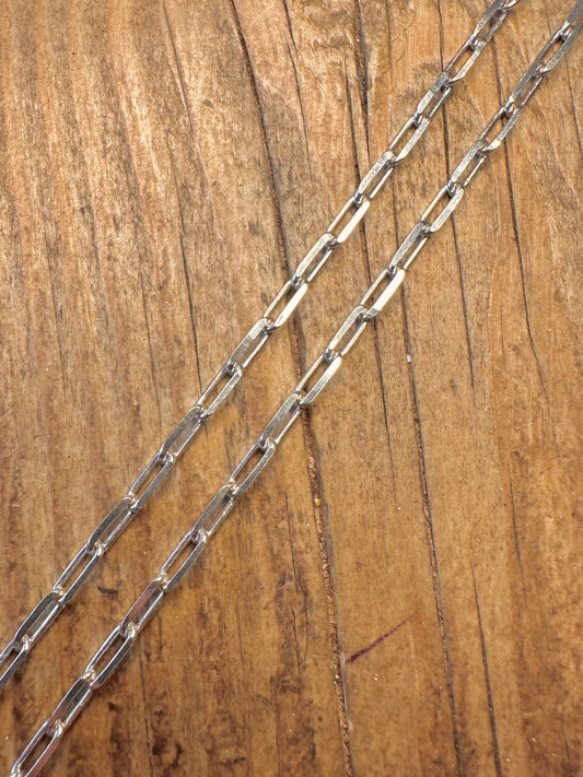 Paper Link Chain 925 Sterling Silver 16 inch Necklace
