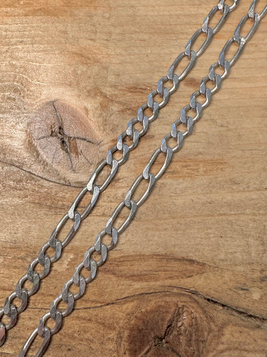 Vintage Figaro Chain 925 Silver 17.5 inch Necklace