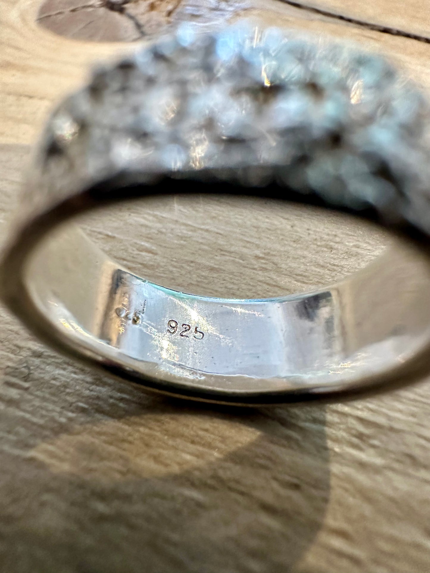 Modern Textured Band 925 Silver Size K1/2 Ring