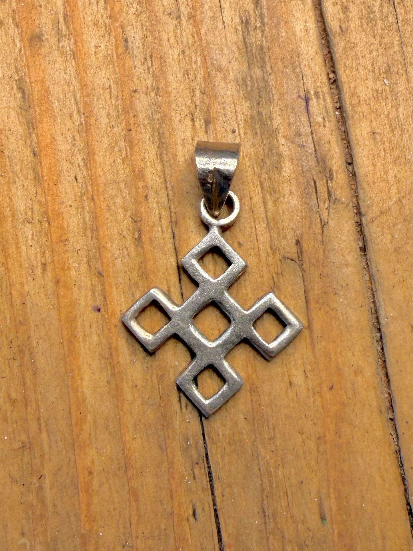Geometric Square 925 Sterling Silver Pendant