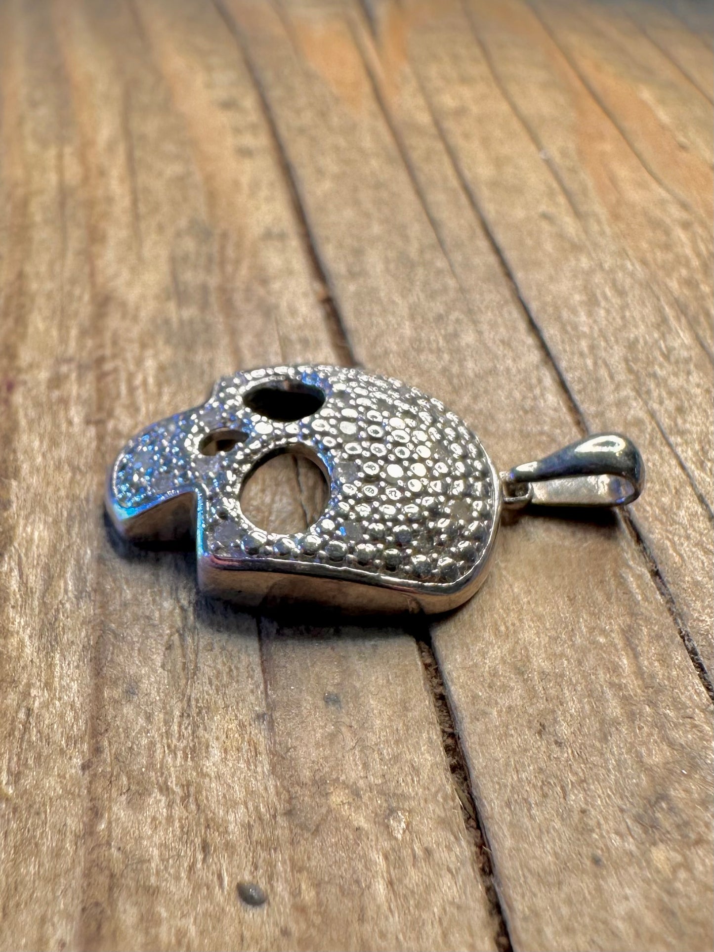 Skull CZ Incrusted 925 Sterling Silver Pendant