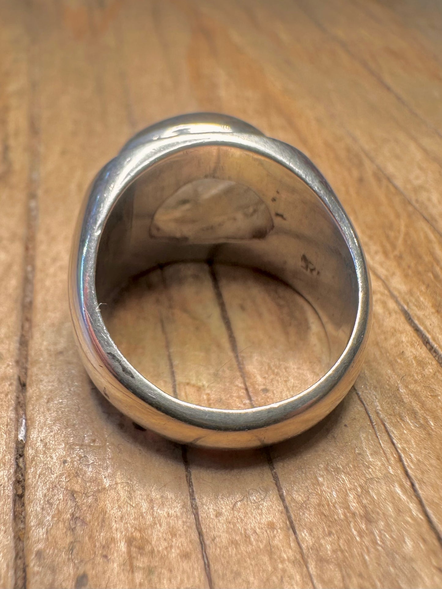 Modernist klobiger Labradorit Oval 925 Sterling Silber Ring Größe N