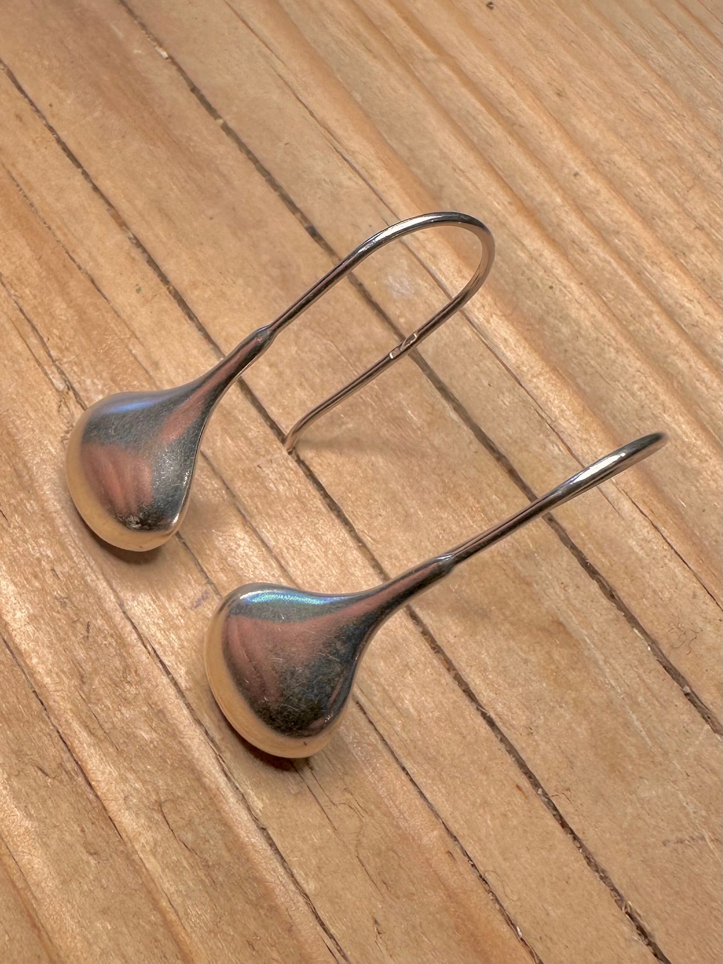 Vintage Tear Drop 925 Sterling Silver Earrings